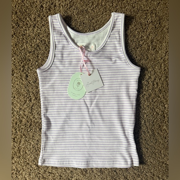 SweetHoney Other - SweetHoney Kids Lavender Striped Tank Top